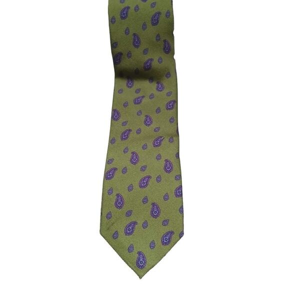 ROBERT JENSEN Paisley Tie Green - Picture 1 of 3